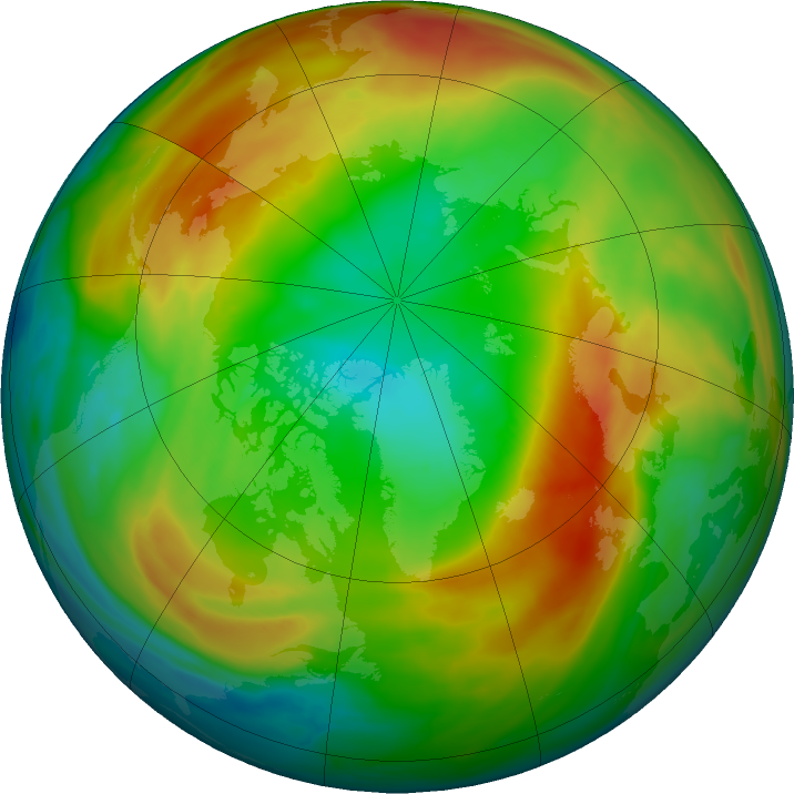 Arctic ozone map for 18 February 2022